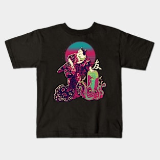 Neko with tako Kids T-Shirt